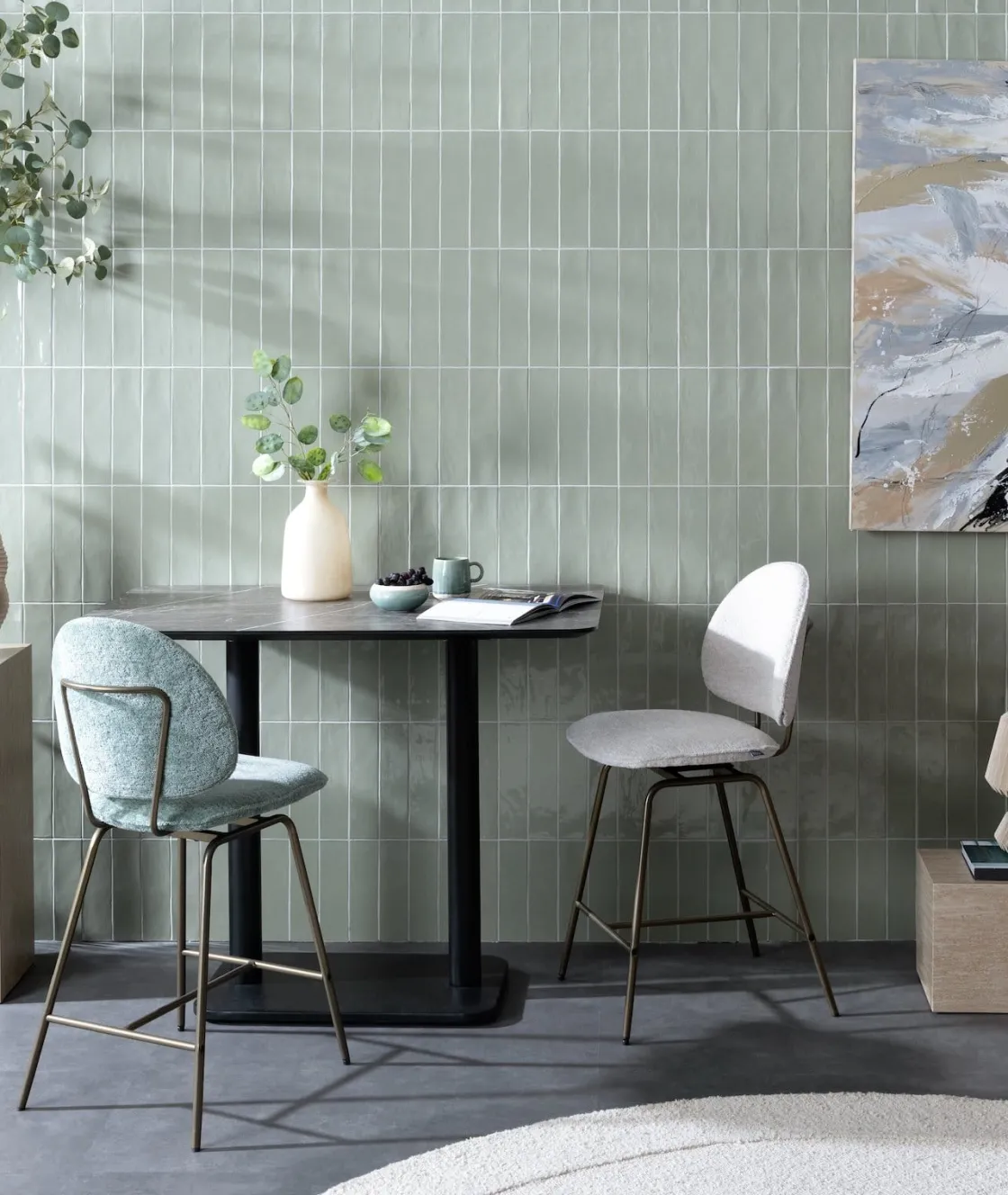 XOOON Kjel barstoel champagne frame in de kleur Crème - COCOmaison^ Barkrukken En Barstoelen|Woonaccessoires