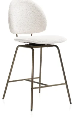 XOOON Kjel barstoel champagne frame in de kleur Crème - COCOmaison^ Barkrukken En Barstoelen|Woonaccessoires