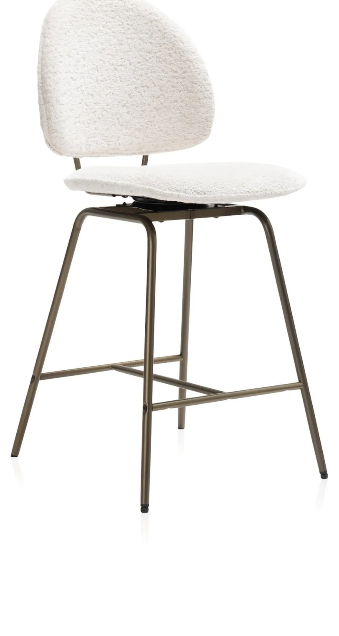 XOOON Kjel barstoel champagne frame in de kleur Crème - COCOmaison^ Barkrukken En Barstoelen|Woonaccessoires