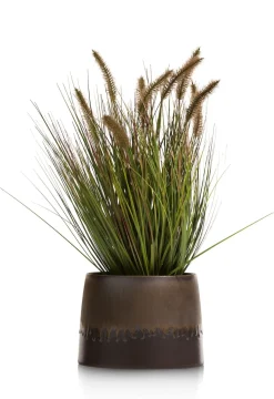 XOOON Lara keramieken bloempot met metallic finish H17cm^ Woonaccessoires