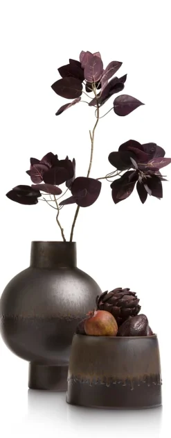 XOOON Lara keramieken bloempot met metallic finish H17cm^ Woonaccessoires
