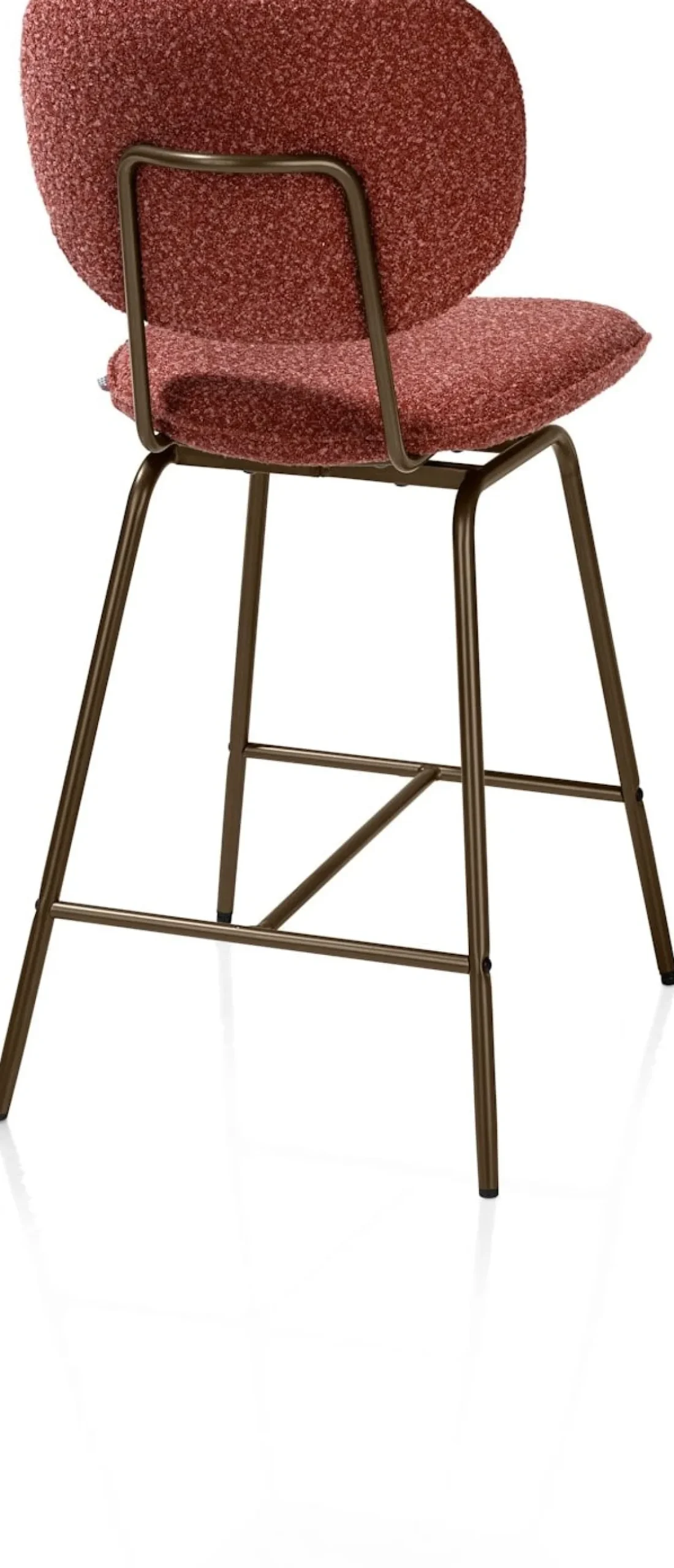 XOOON Lexi, barstoel - steelbrown - draaibaar - stof Cloudy - koper^ Barkrukken En Barstoelen