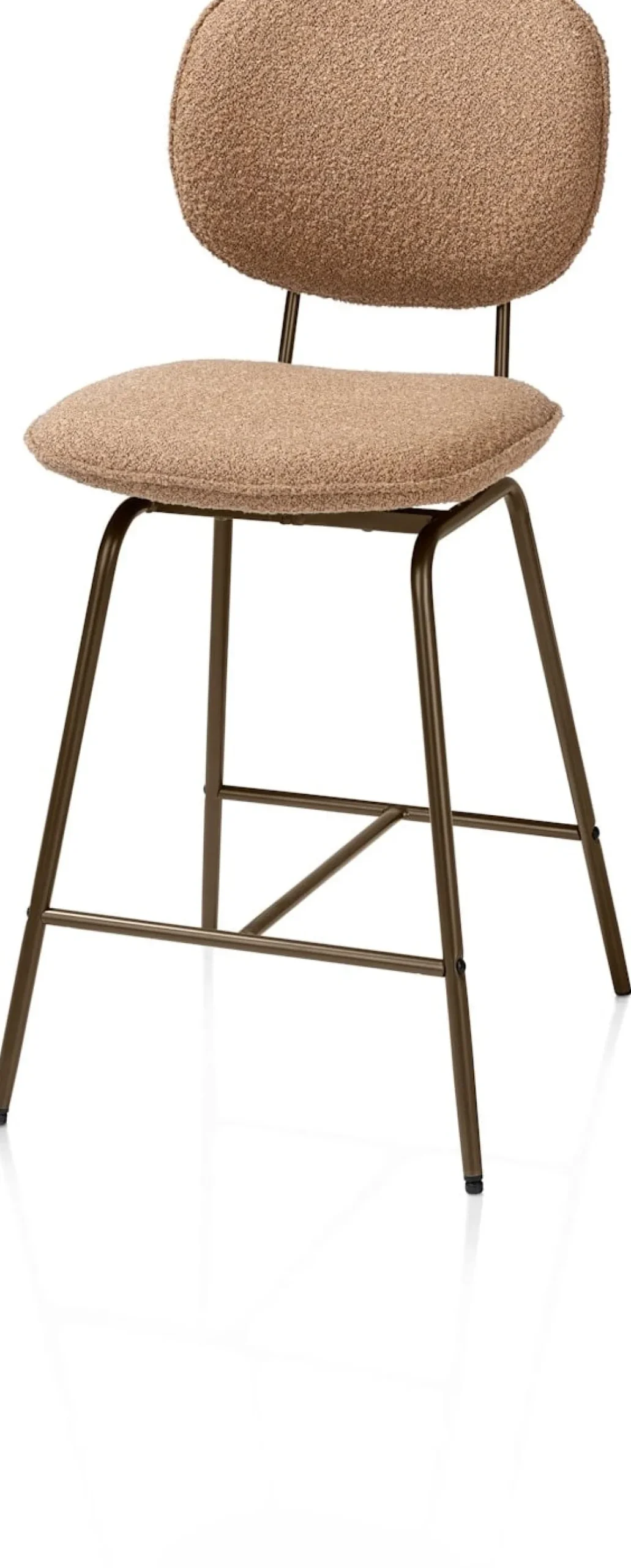 XOOON Lexi, barstoel - steelbrown - draaibaar - stof Cloudy - Okergeel^ Barkrukken En Barstoelen