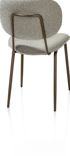 XOOON Lexi, eetkamerstoel - steelbrown - stof Cloudy - Olijf^ Eetkamerstoelen