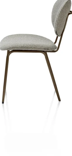 XOOON Lexi, eetkamerstoel - steelbrown - stof Cloudy - Olijf^ Eetkamerstoelen