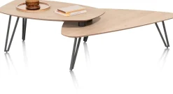 XOOON LINDFIELD salontafelset 110 x 80 cm / 90 x 55 cm - eiken look^ Salontafels|Tafelconfigurator