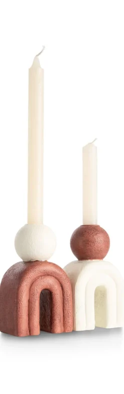 XOOON Lot kandelaar H15,5cm in de kleur Crème - COCOmaison^ Woonaccessoires