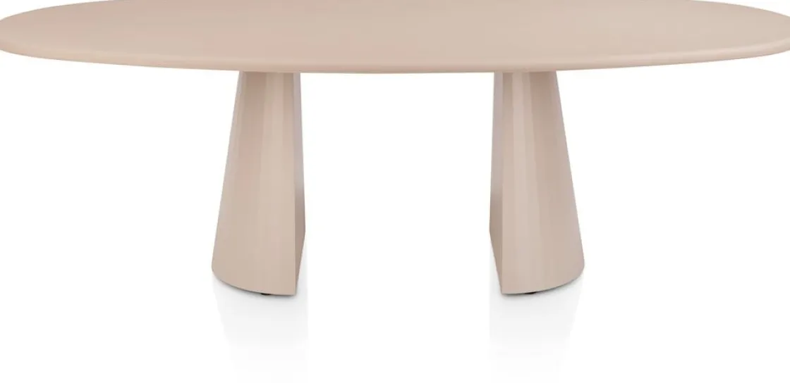 XOOON Lund, eetkamertafel ovaal 240 x 120 cm. - stone-skin - cone poot - Desert^ Tafelconfigurator|Eettafels
