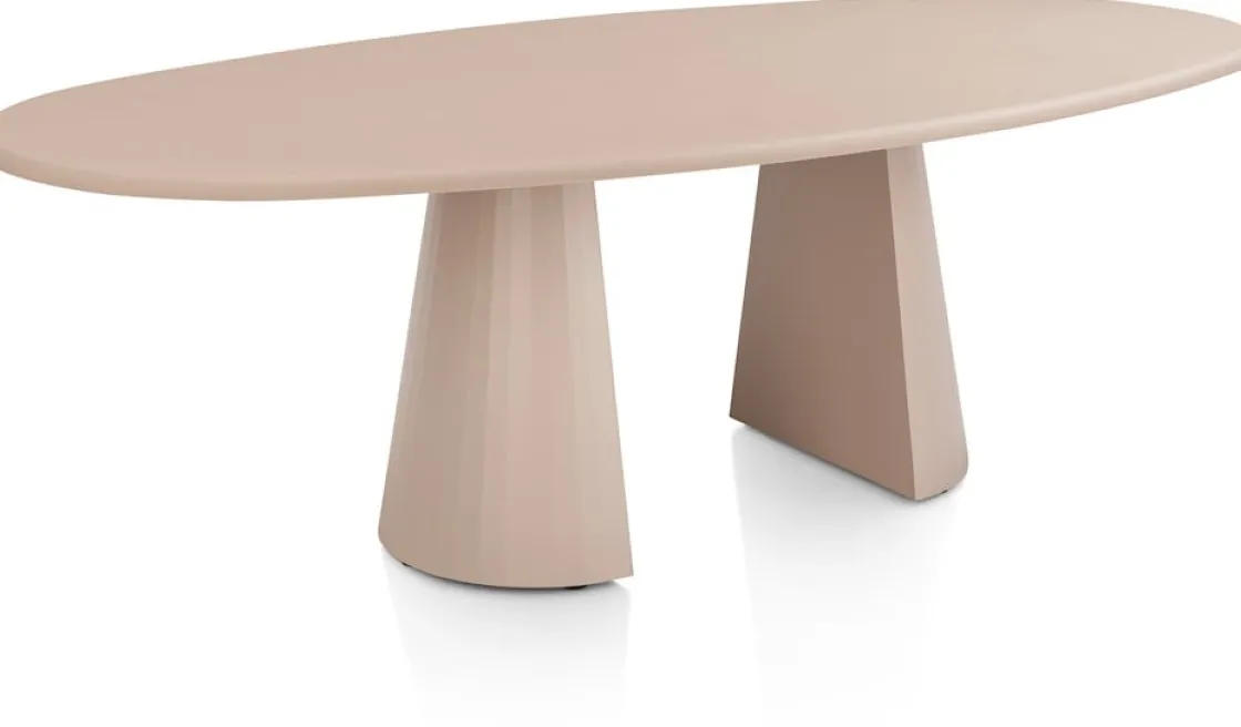 XOOON Lund, eetkamertafel ovaal 240 x 120 cm. - stone-skin - cone poot - Desert^ Tafelconfigurator|Eettafels