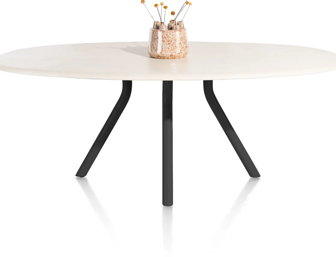 XOOON LUND eetkamertafel ovaal 210 x 120 cm. centrale poot lang -^ Tafelconfigurator|Eettafels