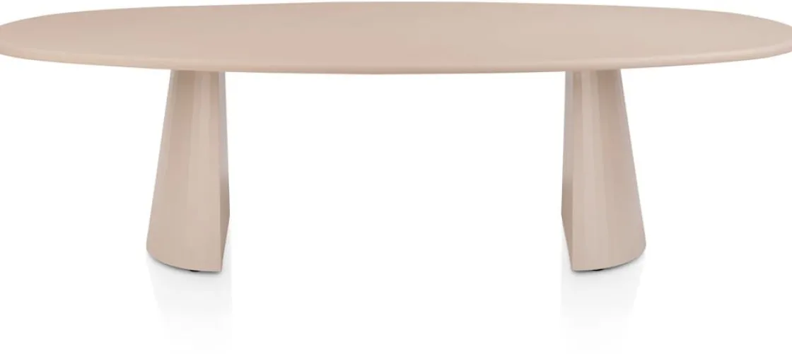 XOOON Lund, eetkamertafel ovaal 270 x 120 cm. - stone-skin - cone poot - Desert^ Tafelconfigurator|Eettafels