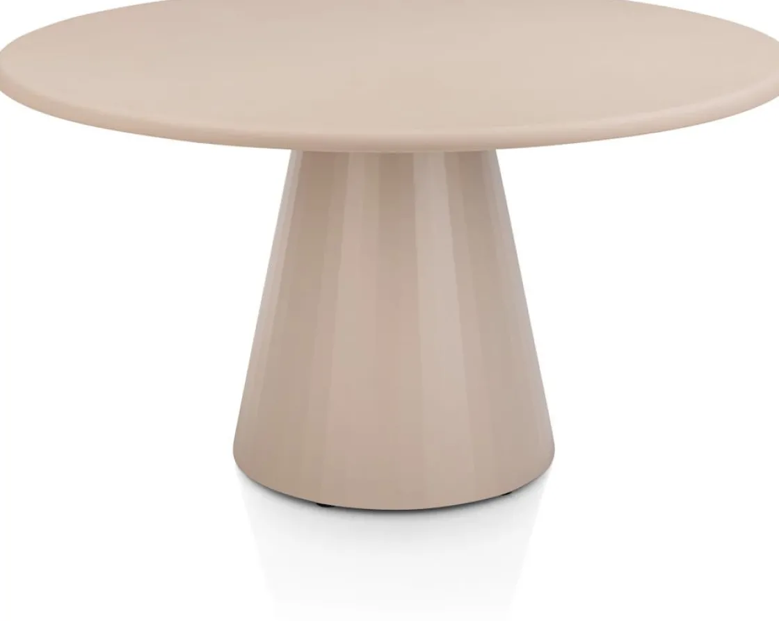 XOOON Lund, eetkamertafel rond 140 cm. - stone-skin - cone poot - Desert^ Tafelconfigurator|Eettafels