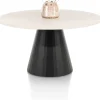 XOOON LUND eetkamertafel rond (140cm) cone poot -^ Tafelconfigurator|Eettafels
