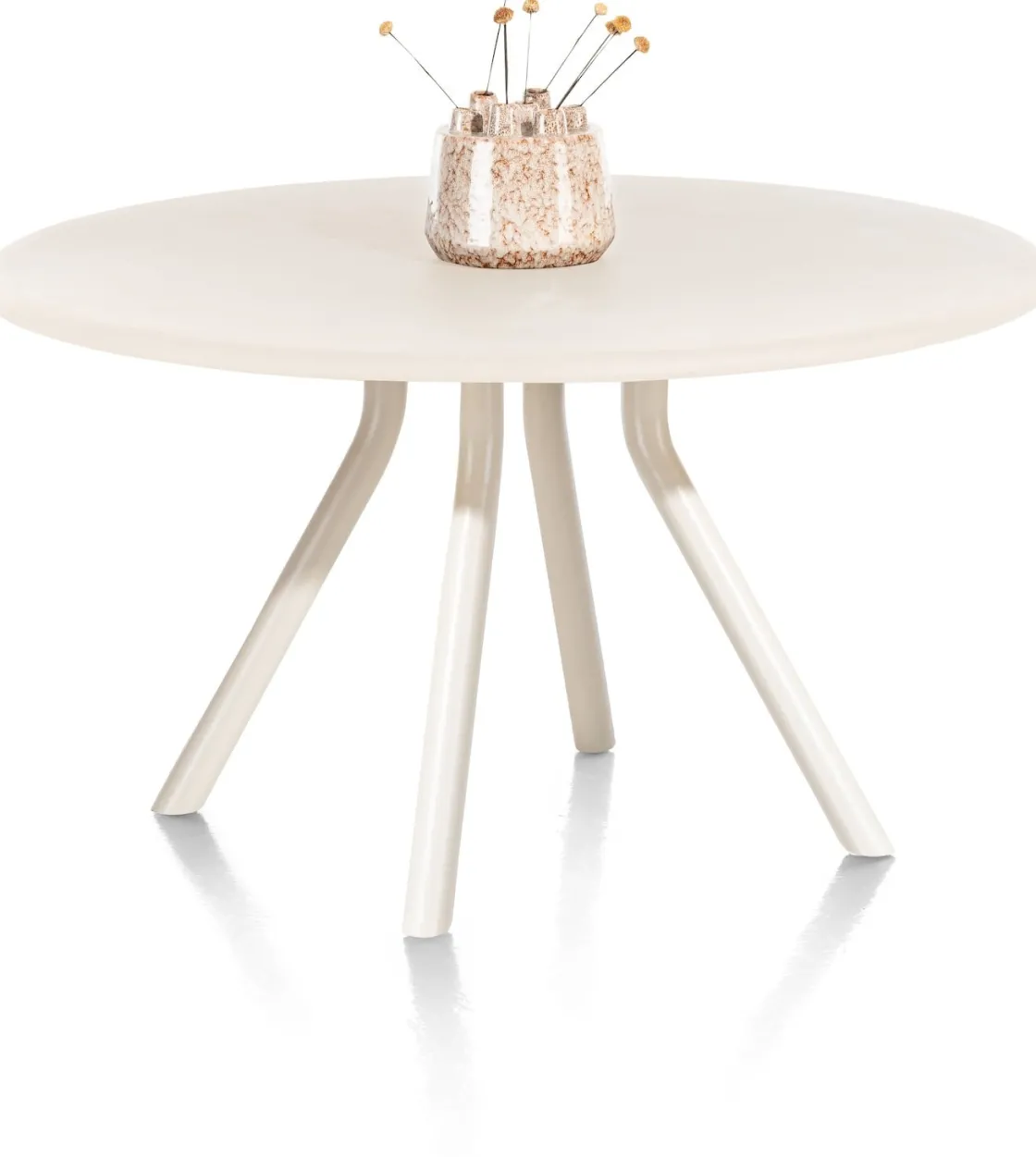 XOOON LUND eetkamertafel rond (140cm) centrale poot kort -^ Tafelconfigurator|Eettafels