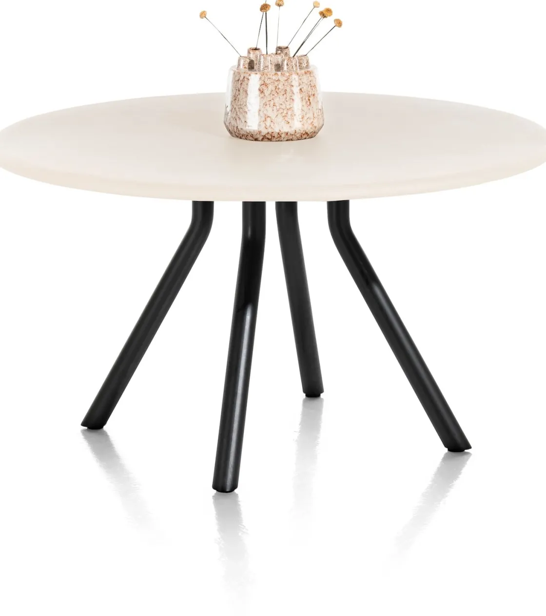XOOON LUND eetkamertafel rond (140cm) centrale poot kort -^ Tafelconfigurator|Eettafels