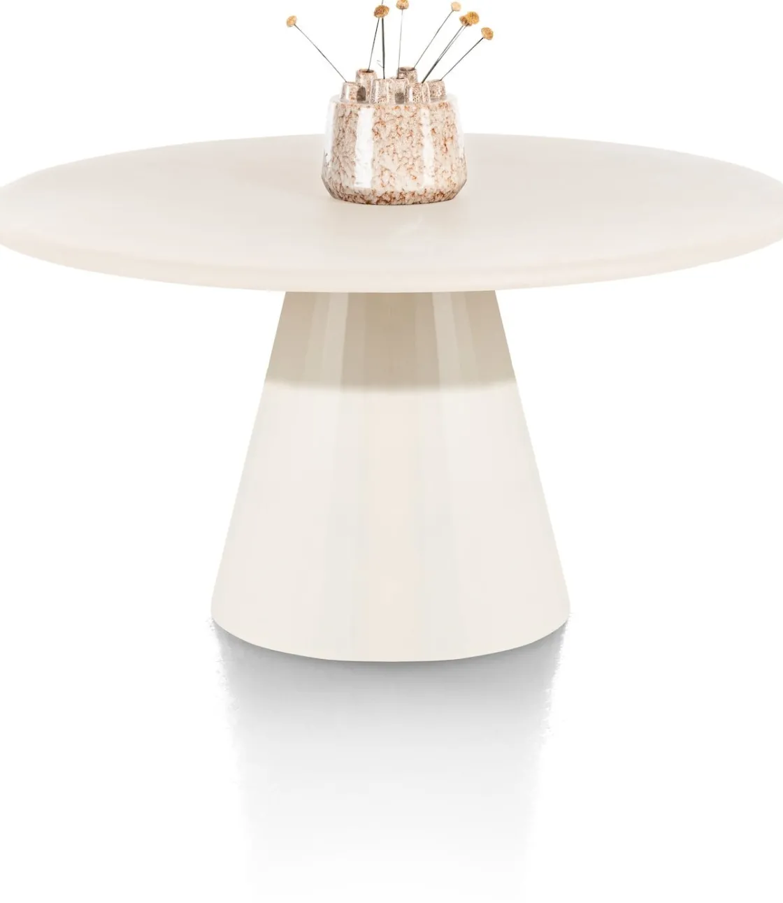 XOOON LUND eetkamertafel rond (140cm) cone poot -^ Tafelconfigurator|Eettafels