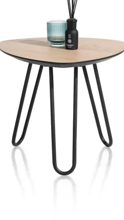 XOOON Masura bijzettafel met zwart metalen poot 53,5x52,5cm^ Bijzettafel Sets|Bijzettafels