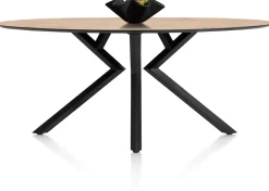 XOOON Masura ellipsvormige bartafel met zwarte metalen poot 220x105cm^ Bartafels|Tafelconfigurator