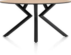 XOOON Masura ellipsvormige bartafel met zwarte metalen poot 180x100cm^ Bartafels|Tafelconfigurator