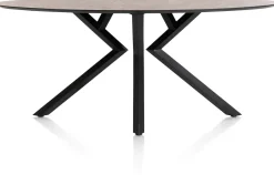XOOON Masura ellipsvormige bartafel met zwarte metalen poot 220x105cm^ Bartafels|Tafelconfigurator
