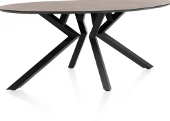 XOOON Masura ellipsvormige eettafel met zwarte metalen poot 180x100cm^ Tafelconfigurator|Eettafels