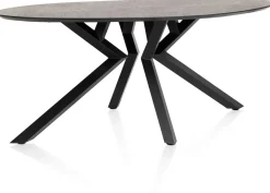 XOOON Masura ellipsvormige eettafel met zwarte metalen poot 180x100cm^ Tafelconfigurator|Eettafels