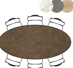 XOOON Masura ellipsvormige eettafel met zwarte metalen poot 220x105cm^ Tafelconfigurator|Eettafels