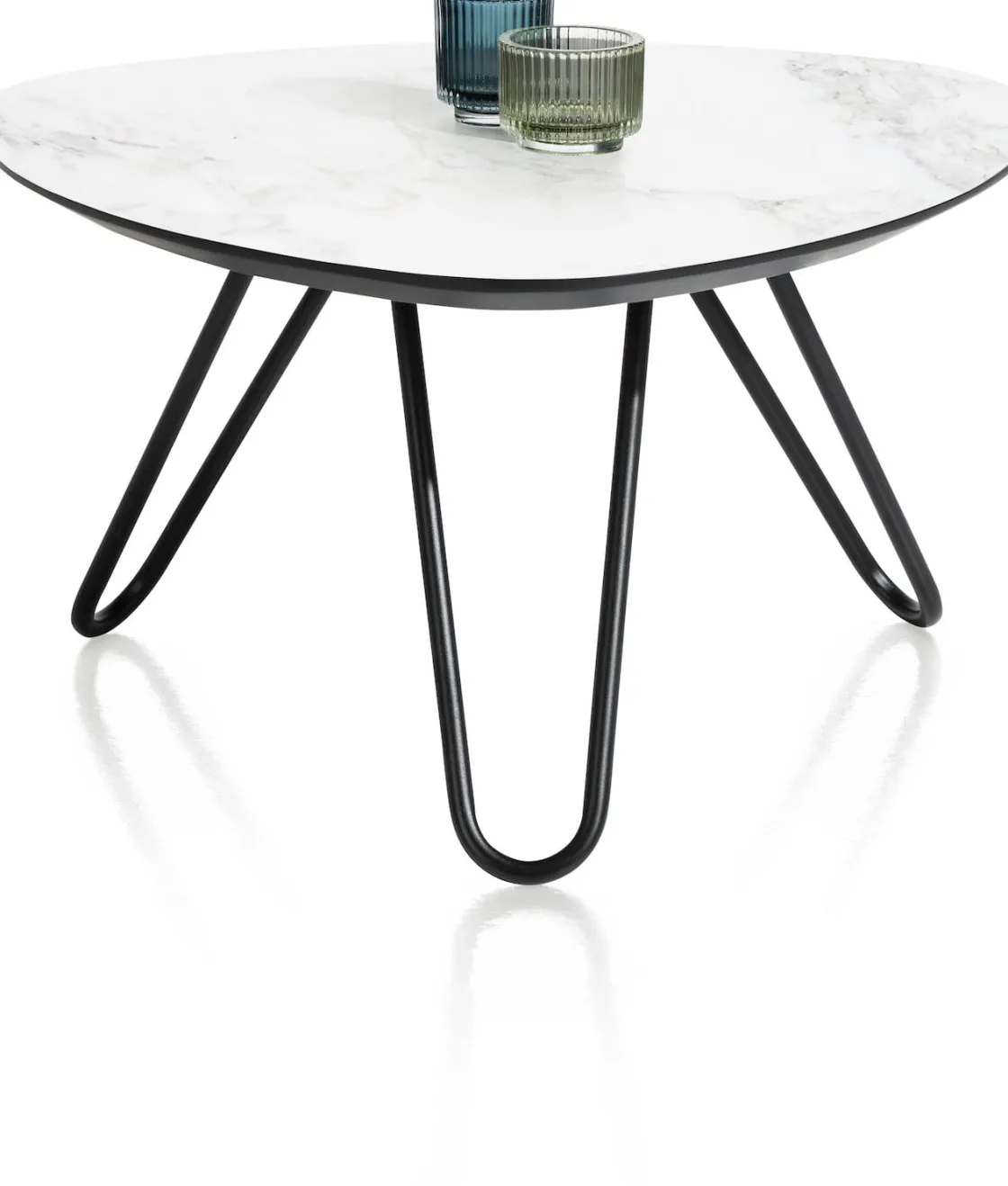 XOOON Masura hoge salontafel met zwart metalen poot 68x67,5cm^ Tafelconfigurator|Salontafels