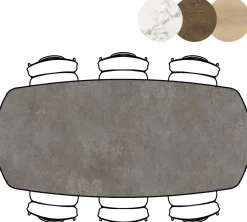 XOOON Masura ovale bartafel met zwarte metalen poot 240x110cm^ Bartafels|Tafelconfigurator