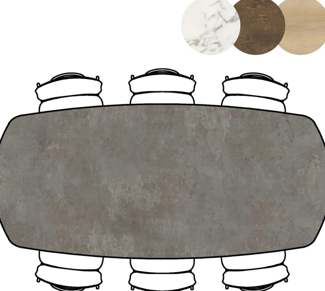 XOOON Masura ovale bartafel met zwarte metalen poot 240x110cm^ Bartafels|Tafelconfigurator