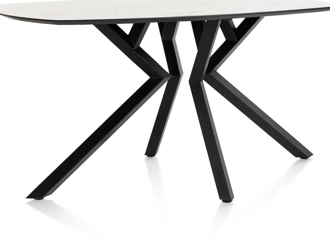XOOON Masura ovale bartafel met zwarte metalen poot 200x105cm^ Bartafels|Tafelconfigurator