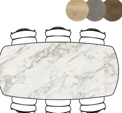 XOOON Masura ovale bartafel met zwarte metalen poot 200x105cm^ Bartafels|Tafelconfigurator