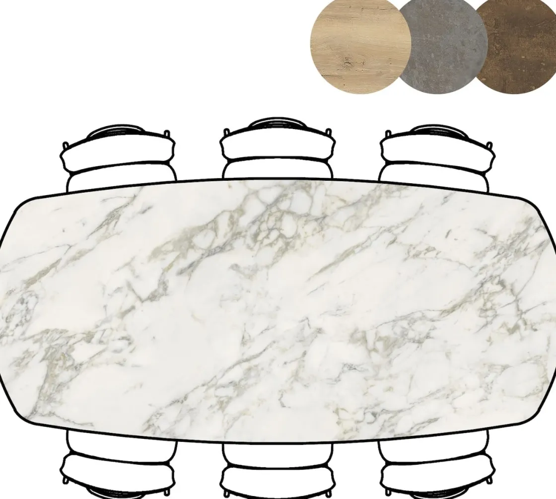 XOOON Masura ovale bartafel met zwarte metalen poot 240x110cm^ Bartafels|Tafelconfigurator