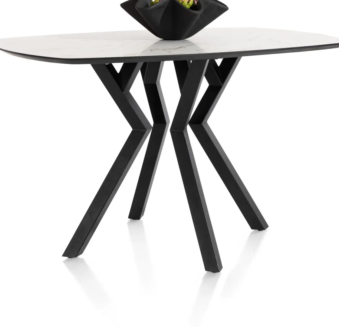 XOOON Masura ovale bartafel met zwarte metalen poot 150x105cm^ Tafelconfigurator|Bartafels