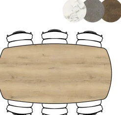 XOOON Masura ovale eettafel met zwarte metalen poot 200x105cm^ Tafelconfigurator|Eettafels