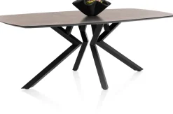 XOOON Masura ovale eettafel met zwarte metalen poot 200x105cm^ Tafelconfigurator|Eettafels