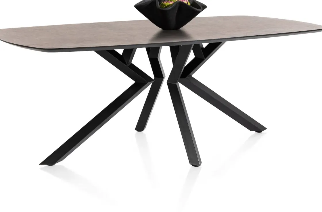 XOOON Masura ovale eettafel met zwarte metalen poot 200x105cm^ Tafelconfigurator|Eettafels