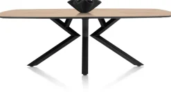 XOOON Masura ovale eettafel met zwarte metalen poot 240x110cm^ Tafelconfigurator|Eettafels