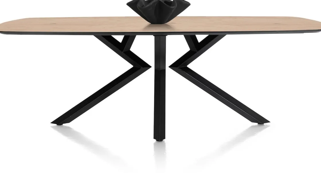 XOOON Masura ovale eettafel met zwarte metalen poot 240x110cm^ Tafelconfigurator|Eettafels