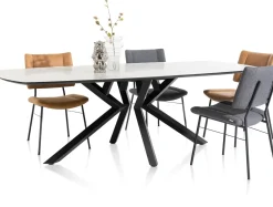 XOOON Masura ovale eettafel met zwarte metalen poot 240x110cm^ Tafelconfigurator|Eettafels