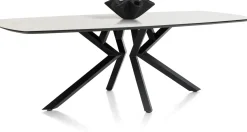 XOOON Masura ovale eettafel met zwarte metalen poot 240x110cm^ Tafelconfigurator|Eettafels
