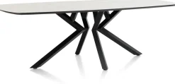 XOOON Masura ovale eettafel met zwarte metalen poot 240x110cm^ Tafelconfigurator|Eettafels