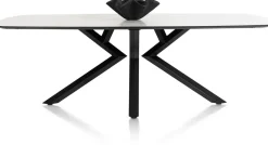 XOOON Masura ovale eettafel met zwarte metalen poot 240x110cm^ Tafelconfigurator|Eettafels