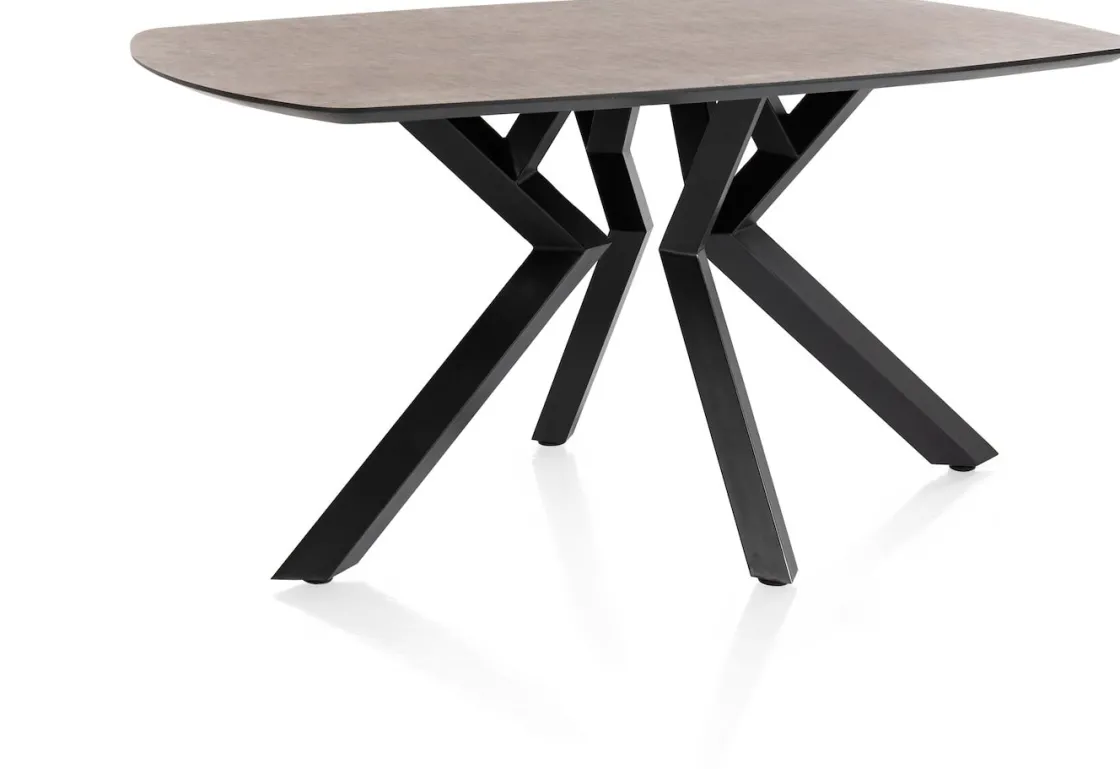 XOOON Masura ovale eettafel met zwarte metalen poot 150x105cm^ Tafelconfigurator|Eettafels