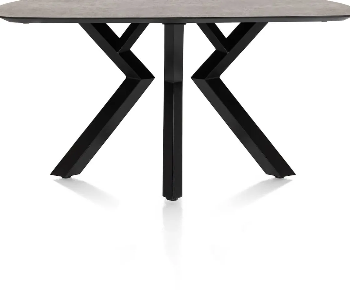 XOOON Masura ovale eettafel met zwarte metalen poot 150x105cm^ Tafelconfigurator|Eettafels