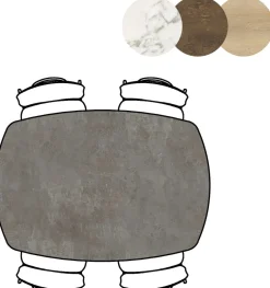 XOOON Masura ovale eettafel met zwarte metalen poot 150x105cm^ Tafelconfigurator|Eettafels