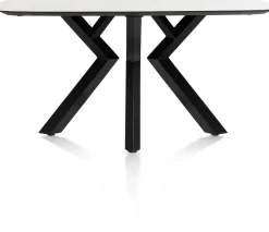 XOOON Masura ovale eettafel met zwarte metalen poot 150x105cm^ Tafelconfigurator|Eettafels