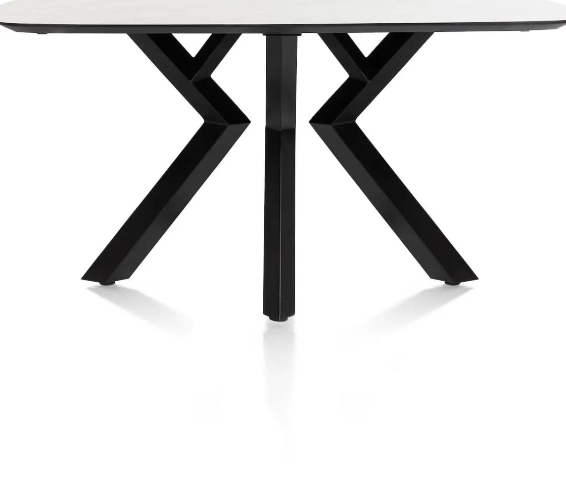 XOOON Masura ovale eettafel met zwarte metalen poot 150x105cm^ Tafelconfigurator|Eettafels