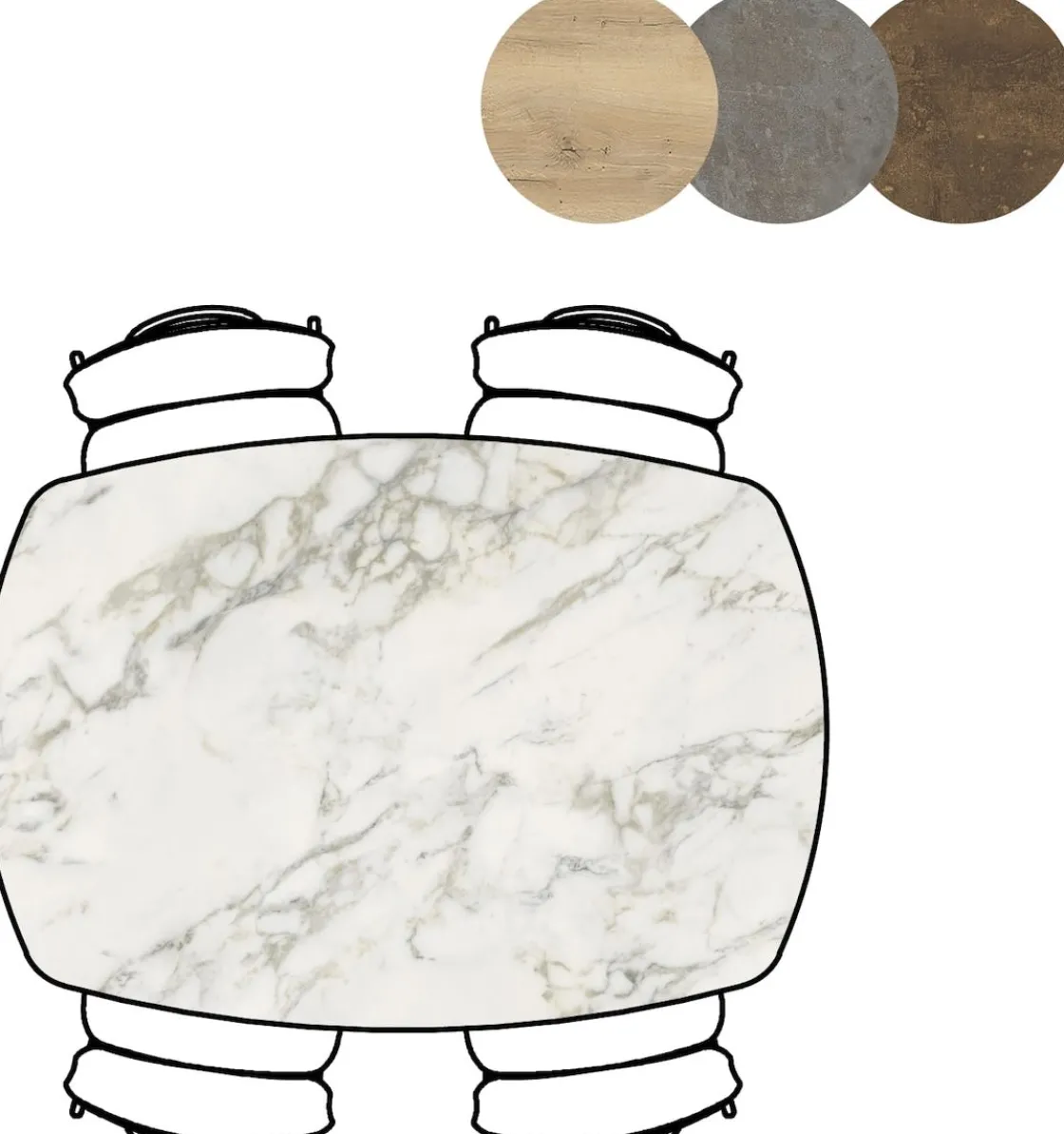 XOOON Masura ovale eettafel met zwarte metalen poot 150x105cm^ Tafelconfigurator|Eettafels