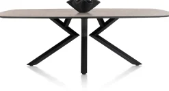 XOOON Masura ovale eettafel met zwarte metalen poot 240x110cm^ Tafelconfigurator|Eettafels